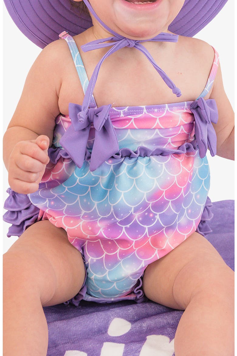 Kids' Mermaid One-Piece Swimsuit, Alternate, color, PURPLE MULTI