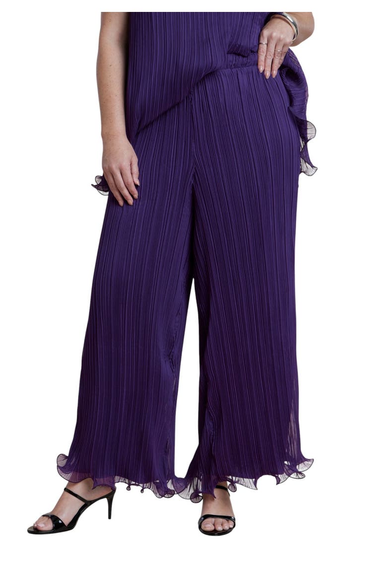 Wire Hem Plissé Pant, Main, color, GRAPE ROYALE