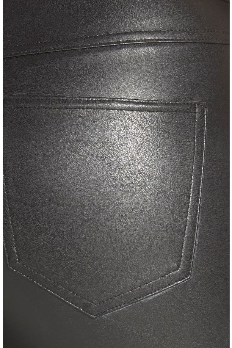 Faux Leather Leggings, Alternate, color, BLACK