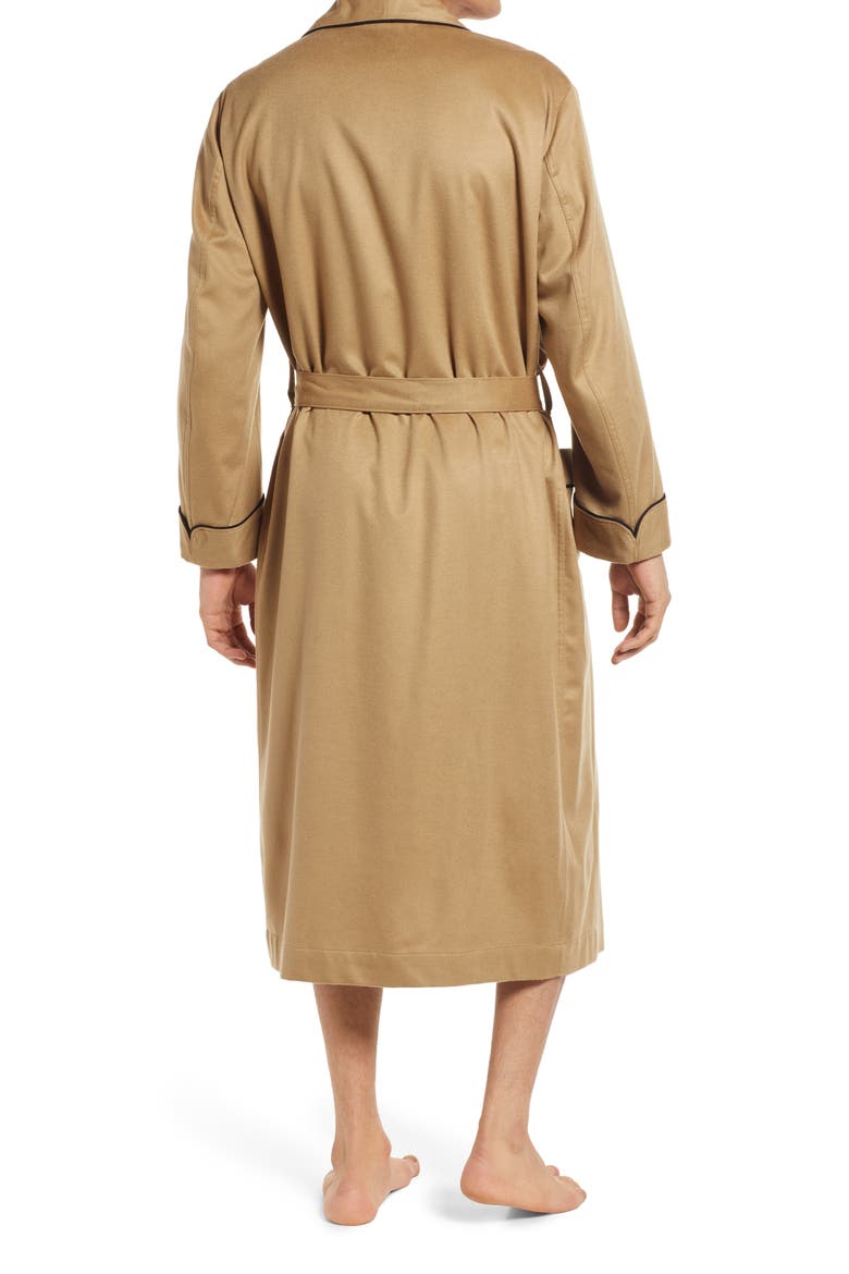 Woven Cashmere Robe, Alternate, color, CASHEW W/ BLACK BRAID