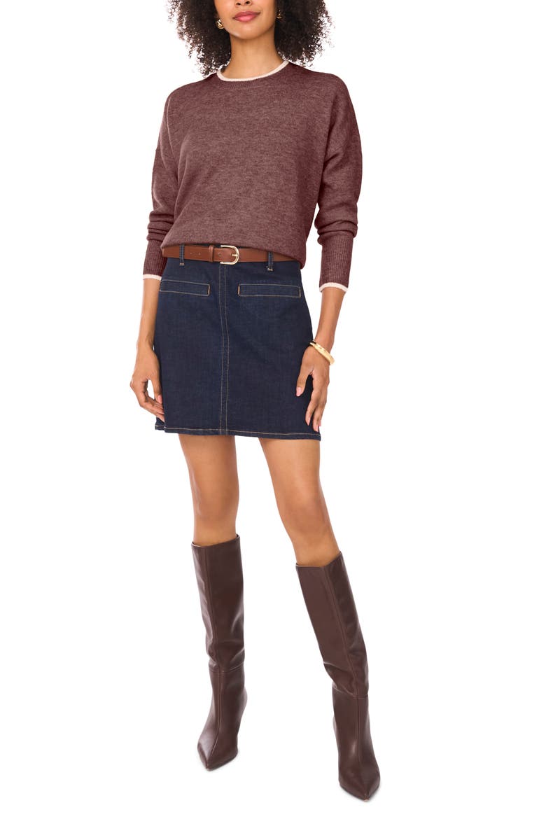 Tipped Crewneck Sweater, Alternate, color, CUDDLE