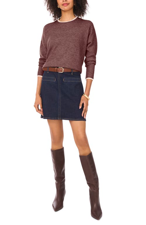 Vince Camuto Tipped Crewneck Sweater In Multi