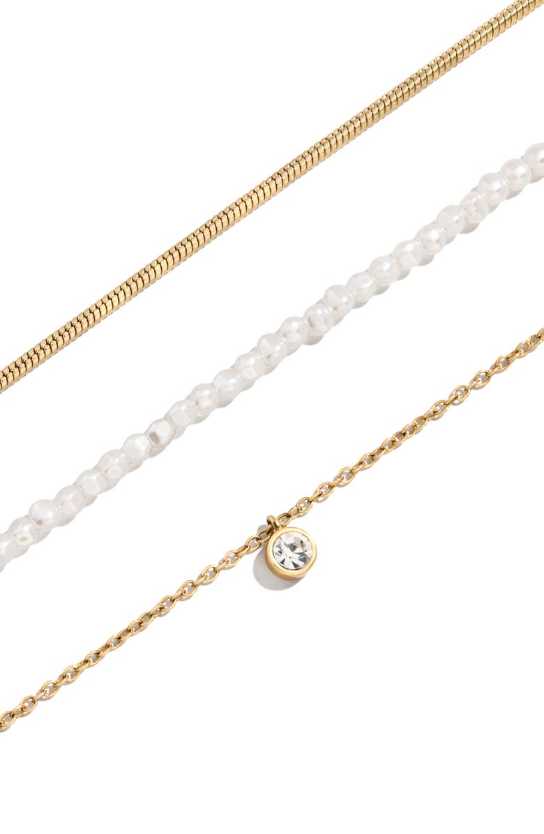 BaubleBar Rue Set of 3 Waterproof Necklaces, Alternate, color, Gold