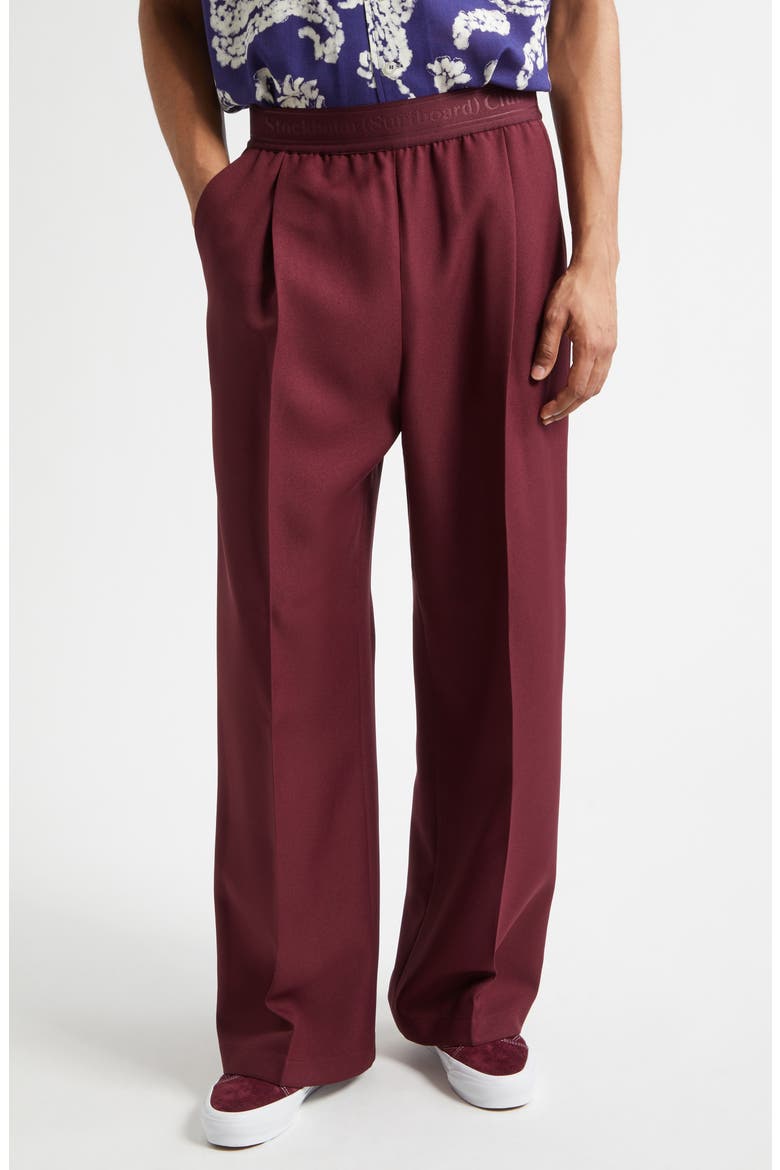 Elaine Logo Jacquard Waist Pleated Wide Leg Pants (Men) | Nordstrom