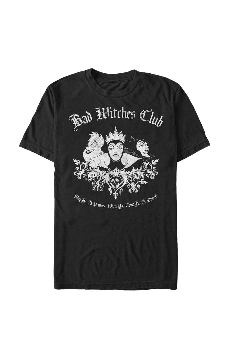 Disney Princesses Men's Disney Princesses Bad Witches Club Graphic T-Shirt, Alternate, color, Black