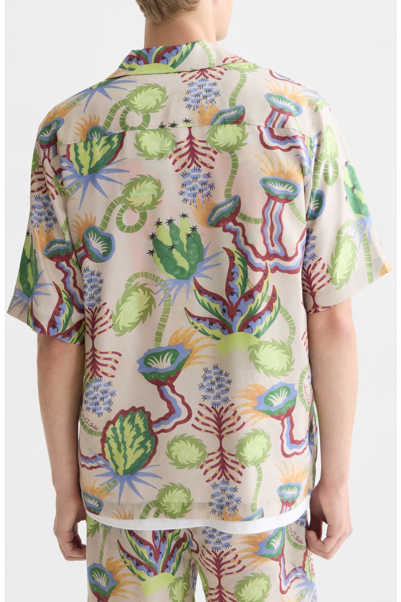 Relaxed Fit Print Short Sleeve Button-Up Shirt, Alternate, color, DESERT FLORAL CANYON CLAY