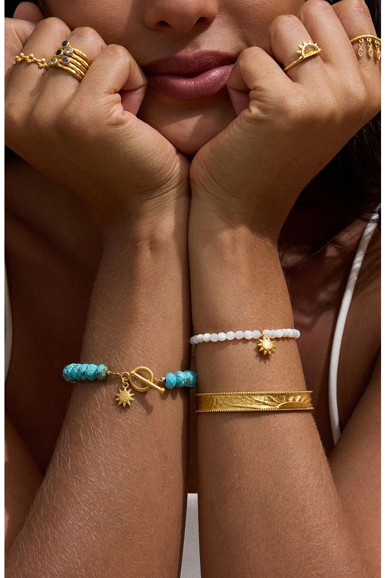 Dawning Wisdom Mother of Pearl Sun Stretch Bracelet, Alternate, color, White