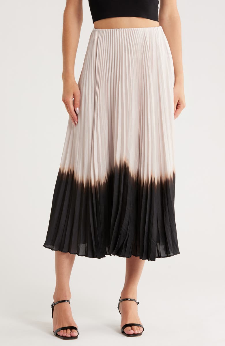 A.L.C. Tatum Ombré Skirt, Main, color, Oyster/ Black