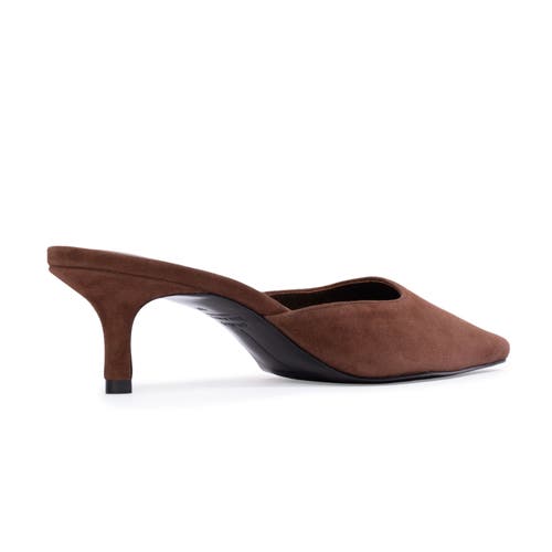 Black Suede Studio Riley 50 Suede Mule In Brown