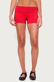 EDIKTED Ambar Contrast Stripe Foldover Shorts