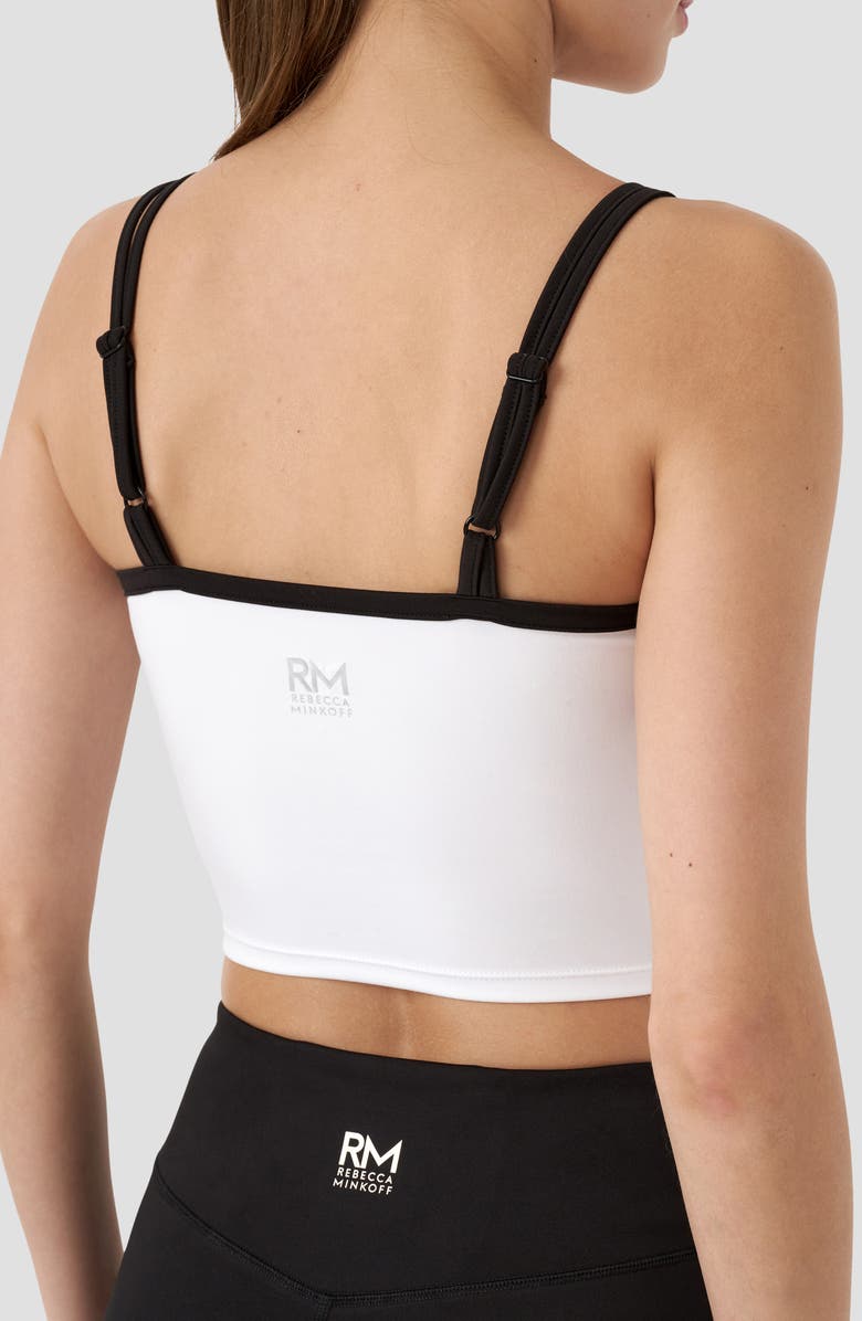 RM Rebecca Minkoff Double Strap Sports Bra Tank, Alternate, color, White/ Black
