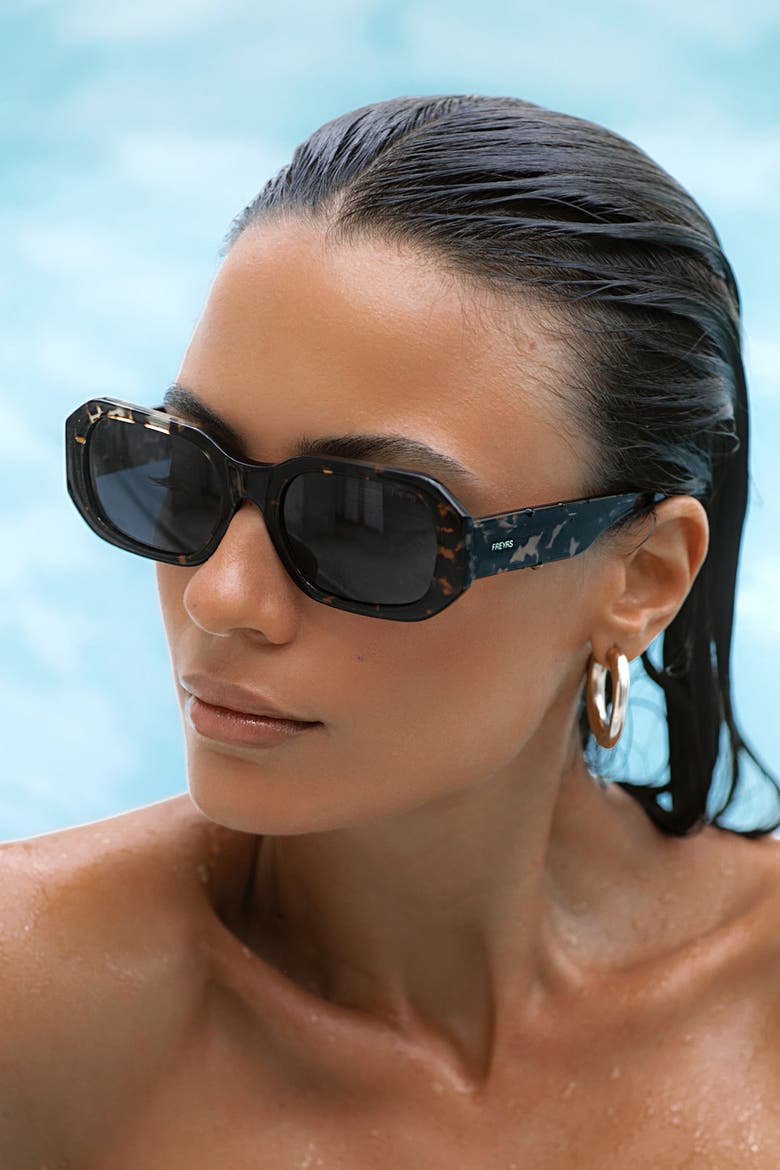 Onyx Rectangular Sunglasses, Alternate, color, Dark Tortoise