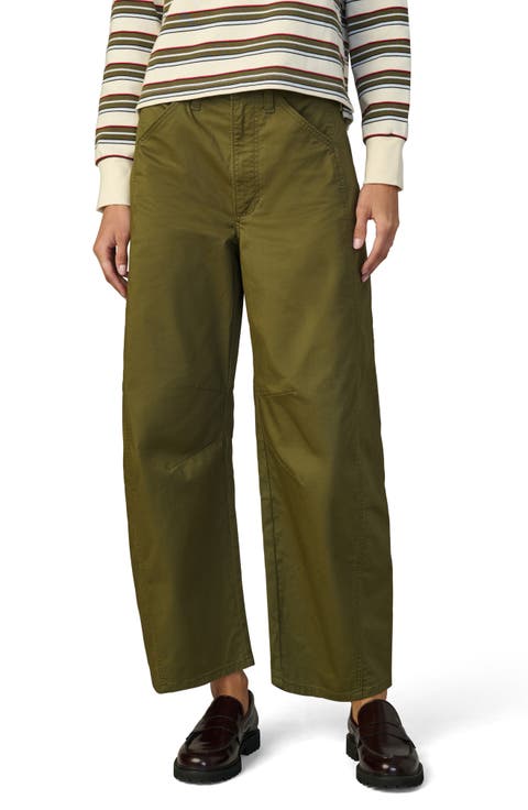 The Bowie High Waist Ankle Barrel Twill Pants