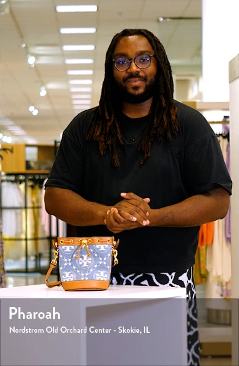 Mini T-Monogram Denim Bucket Bag, sales video thumbnail
