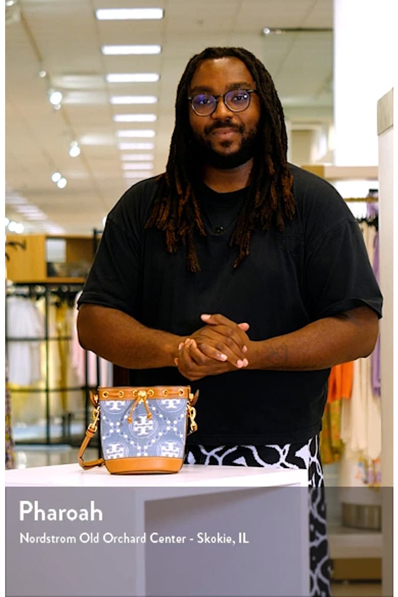 Mini T-Monogram Denim Bucket Bag video