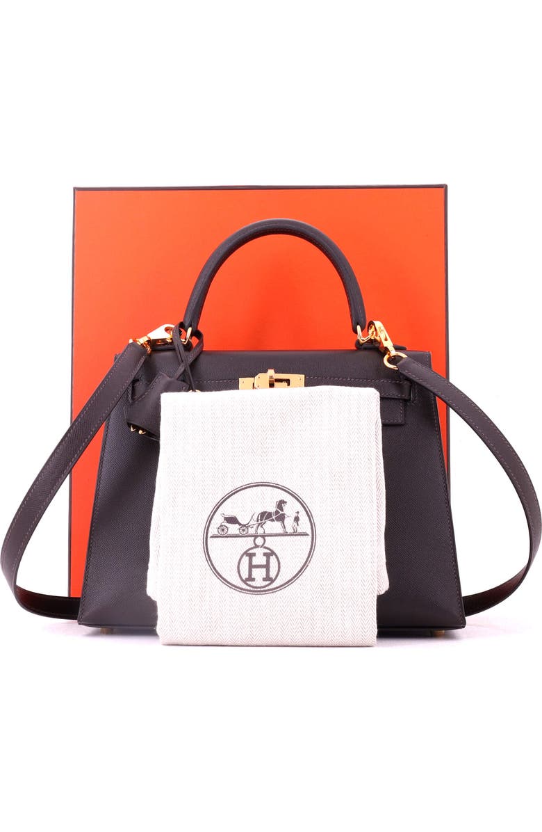 Pre-Owned Hermes Kelly Handbag Brown Madame with Gold Hardware 25, Alternate, color, Bai Brun