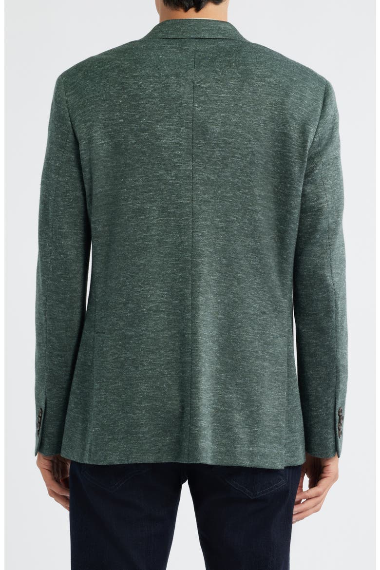 Hall COMFORTWEAR™ Green Mélange Knit Wool Blend Double Breasted Blazer, Alternate, color, SAGE