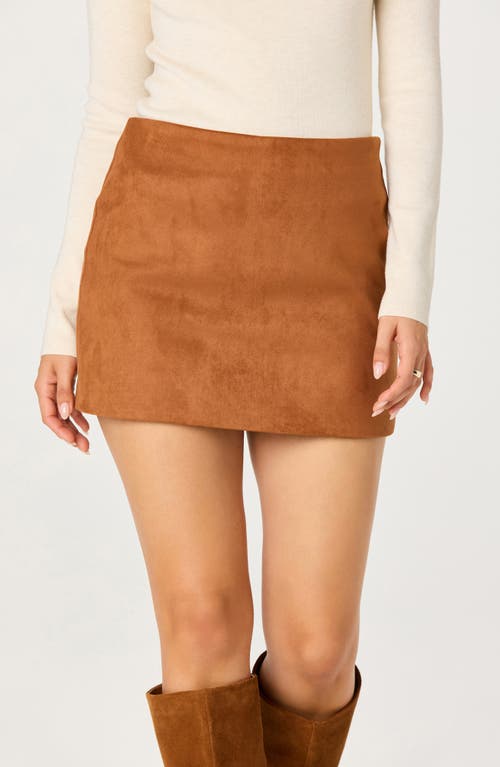 Astr The Label Faux Suede Miniskort In Brown