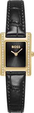 BOSS Lucy Precious Rectangular Watch, 18.5mm