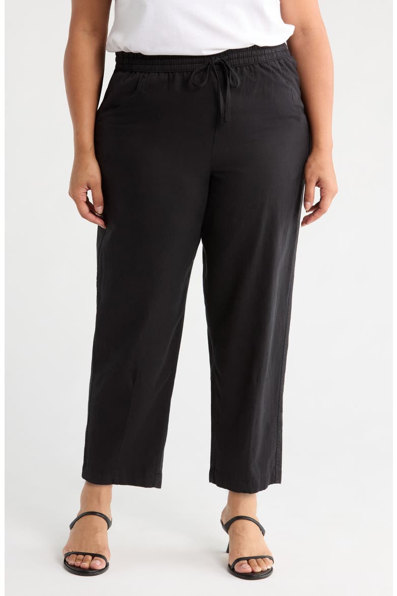 Pull-On Barrel Pants, Main, color, BLACK