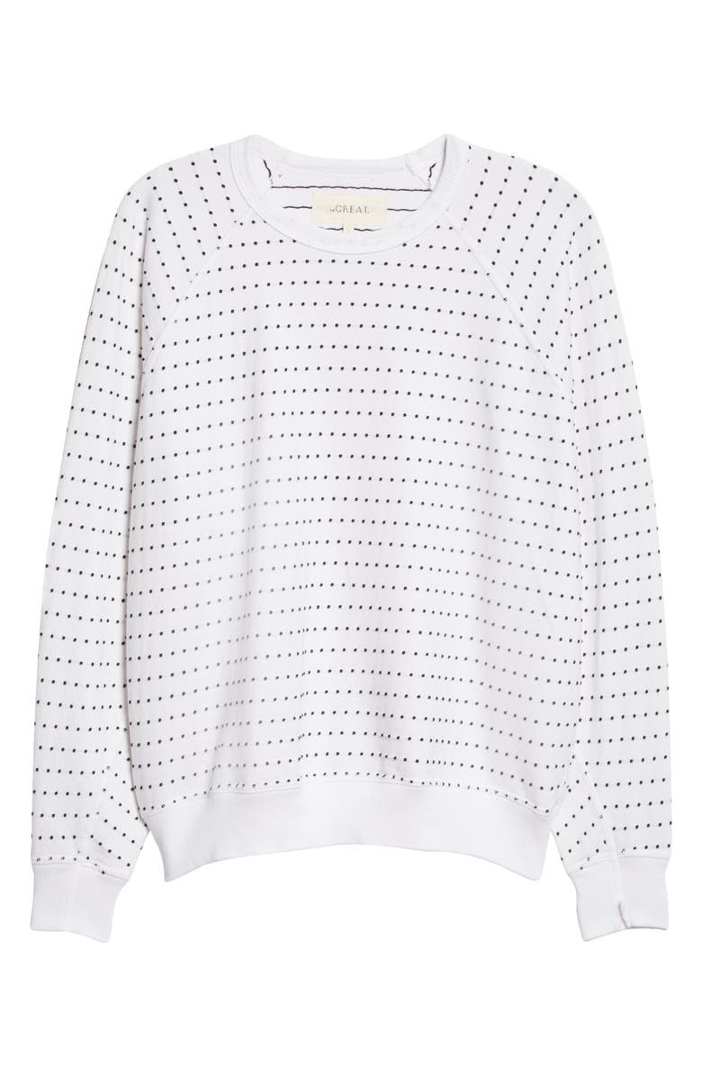 THE GREAT. The Swiss Dot Sweatshirt, Alternate, color,