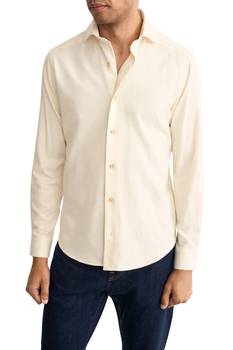 Solid Flannel Shirt, Main, color, NATURAL