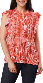 SUNNY LEIGH Ruffle Woven Top