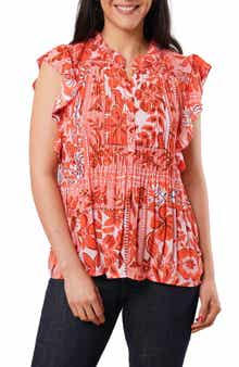SUNNY LEIGH Ruffle Woven Top