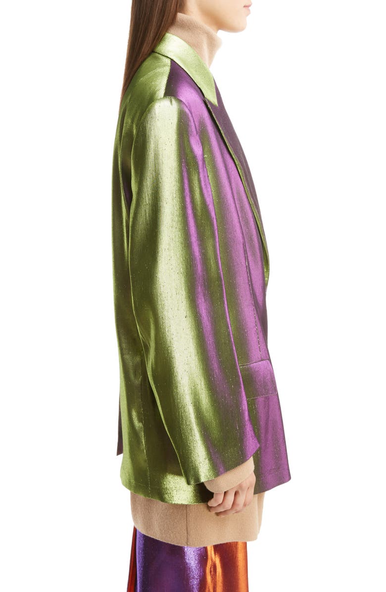 Dries Van Noten Two-Tone Lamé Blazer, Alternate, color,