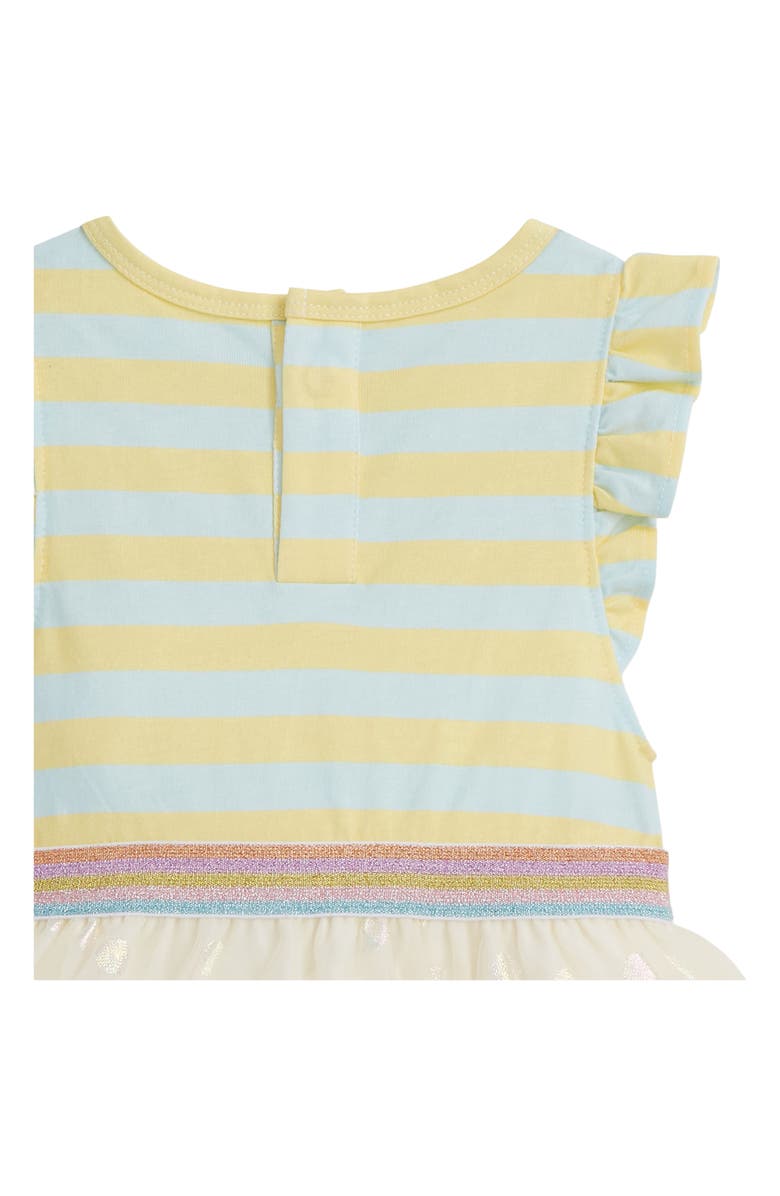 Magnetic Me Kids' Lemon Cream Stripe Flutter Sleeve Dress, Alternate, color, 
