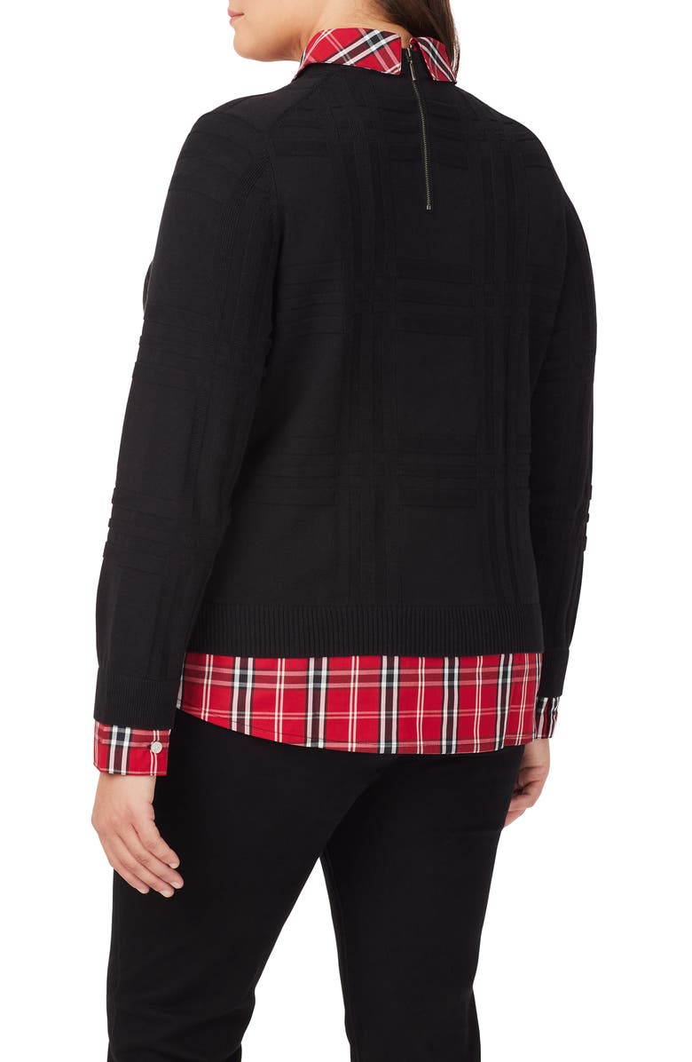 Foxcroft Layered Sweater, Alternate, color, Black Mult