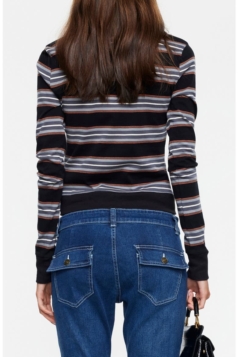 Bada Bing Stripe Jersey Cotton Sweater, Alternate, color, NOIR STRIPE