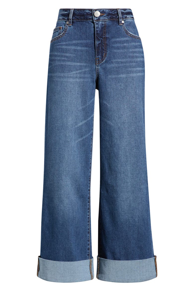 High Waist Rolled Cuff Wide Leg Jeans, Alternate, color, TUSCON