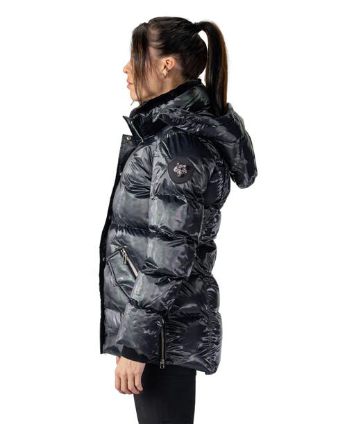 Woodpecker Bumnester 3/4 Length Quilted Coat In Black