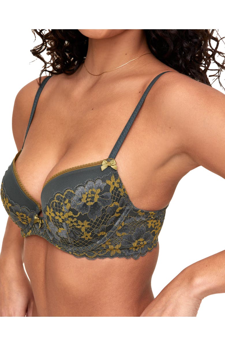 Adore Me Jana Push Up Demi Bra, Alternate, color, Dark Grey
