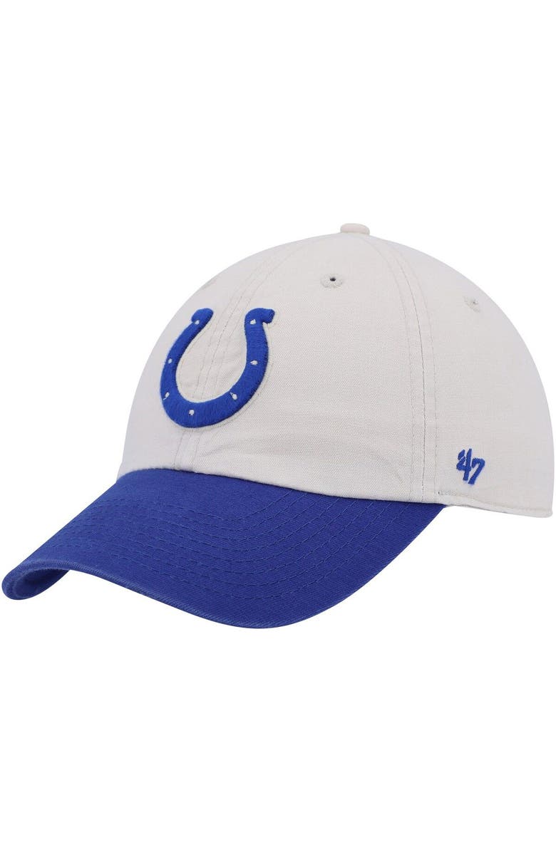 '47 Men's '47 Cream/Royal Indianapolis Colts Sidestep Clean Up Adjustable Hat, Alternate, color,