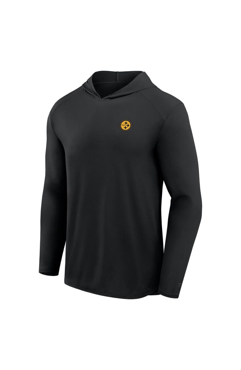 FANATICS Men's Fanatics Black Pittsburgh Steelers Front Office Power Mono Long Sleeve Hoodie T-Shirt, Alternate, color, Black