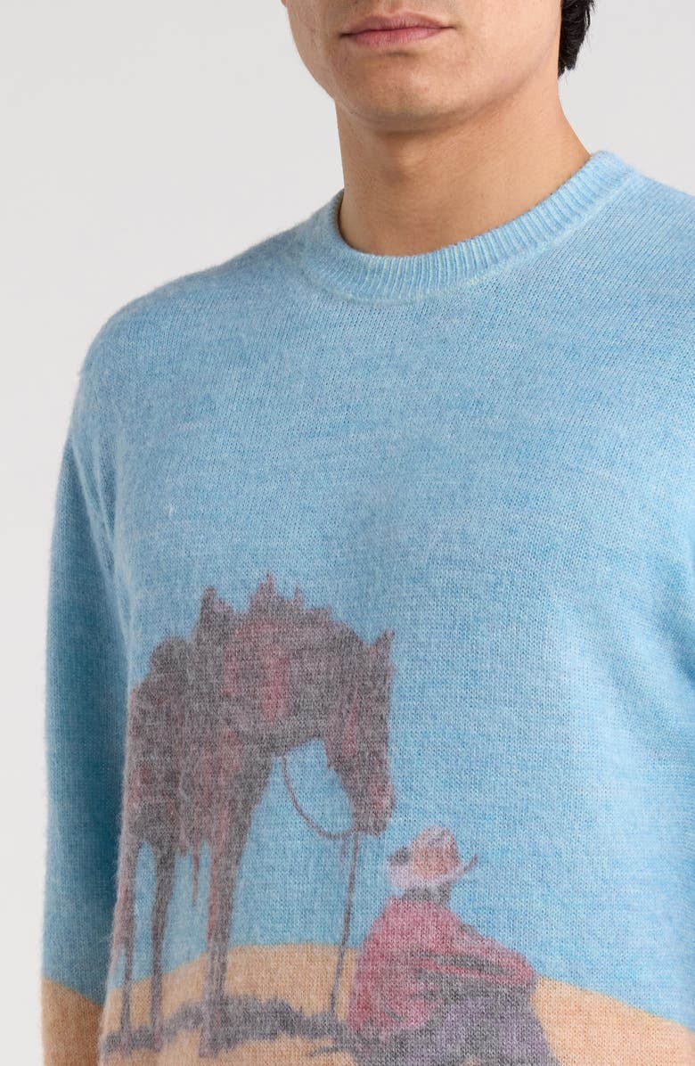 ONE OF THESE DAYS So Far Away Printed Sweater, Alternate, color, Multi