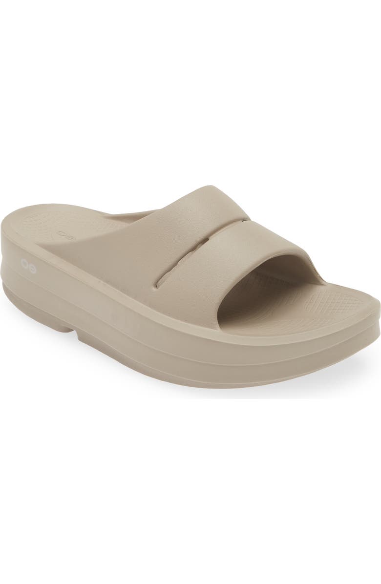 Oofos OOmega OOahh Slide Sandal, Main, color, Nomad