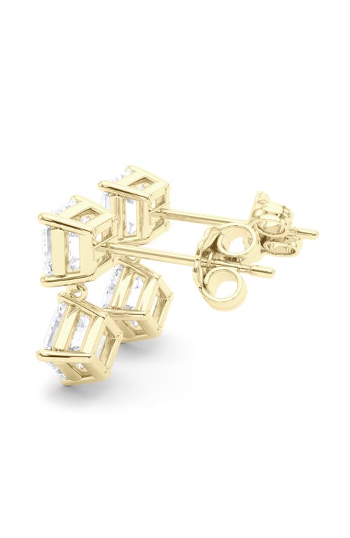 Hautecarat Lab Grown Diamond Twin Asscher Cut Drop Earrings