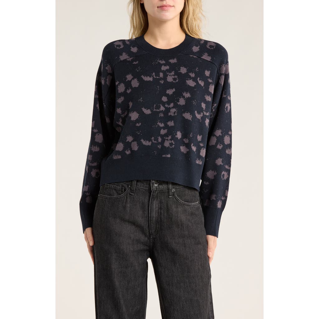 Rag & Bone Lysa Jacquard Crop Sweater In Gray