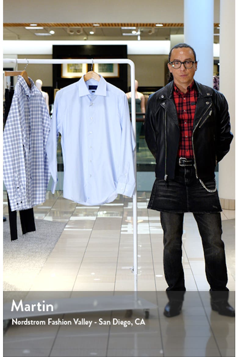 Trim Fit Stripe Cotton Twill Dress Shirt video