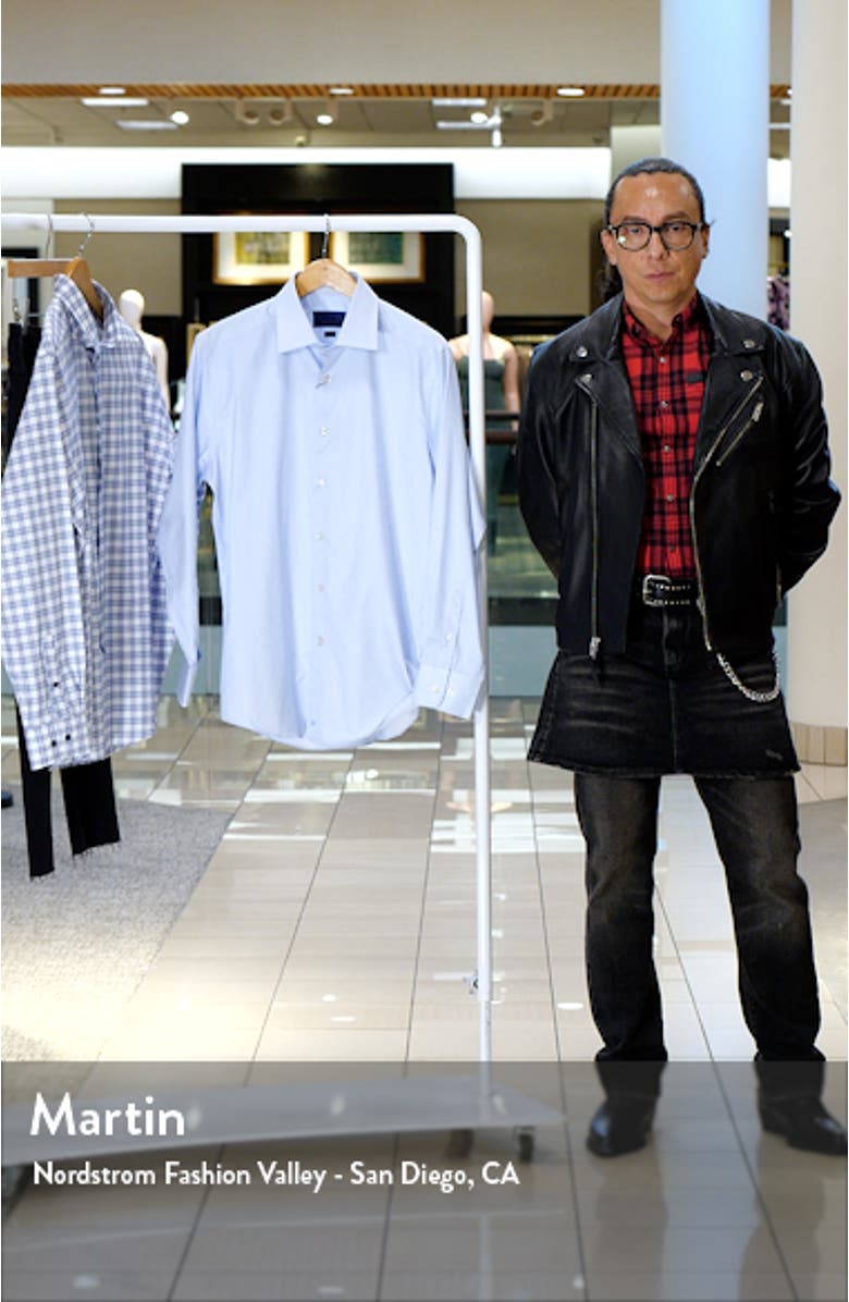 Trim Fit Stripe Cotton Twill Dress Shirt, sales video thumbnail