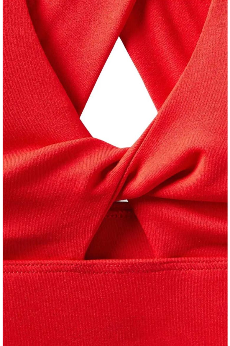 Women's Oasis Twist Medium Impact Sports Bra, Alternate, color, Heated Red