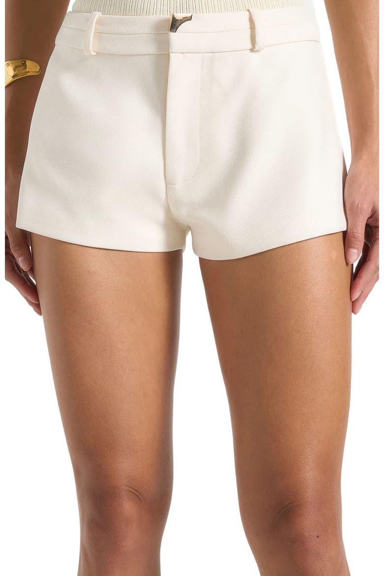 Elle Tailored Mini Shorts, Alternate, color, Off White