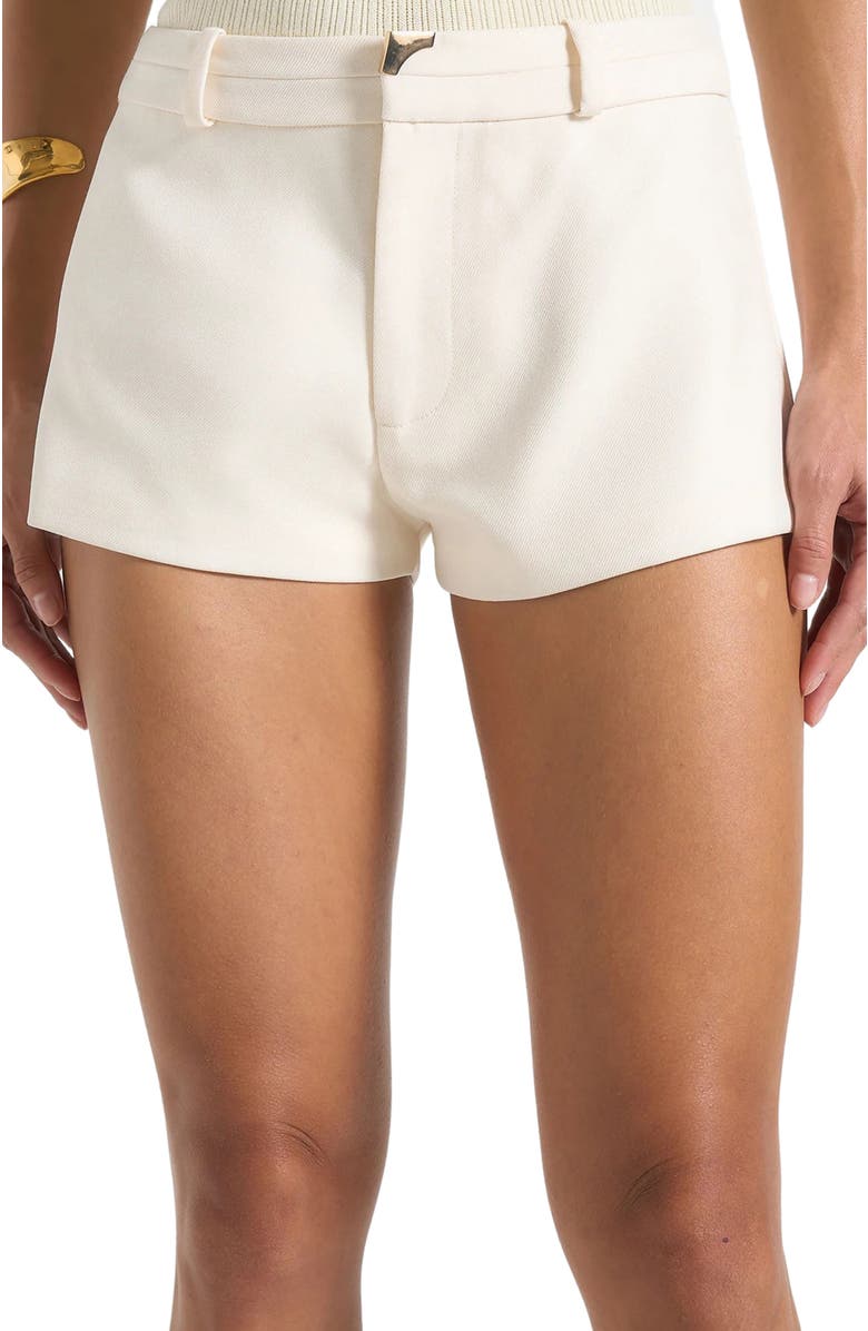 Manière De Voir Elle Tailored Mini Shorts, Alternate, color, Off White