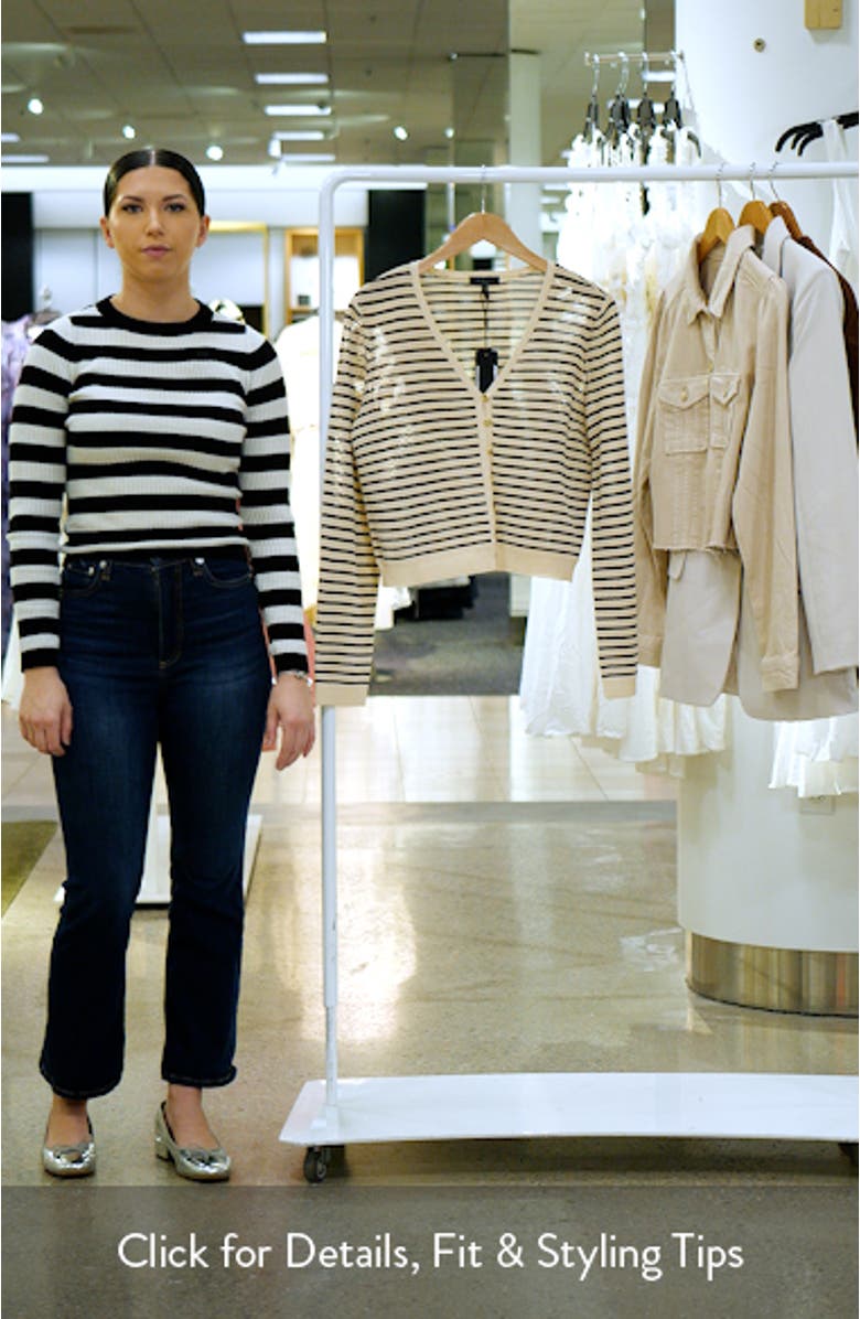 Zoey Stripe Open Stitch Cotton Blend Cardigan, sales video thumbnail