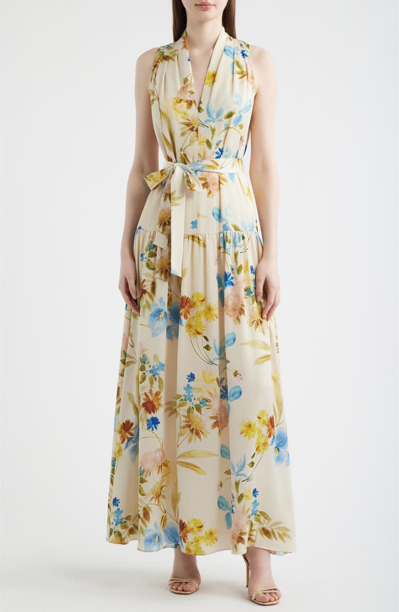 KOBI HALPERIN Violet Print Sleeveless Maxi Dress, Main, color, 