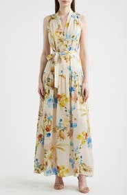KOBI HALPERIN Violet Print Sleeveless Maxi Dress
