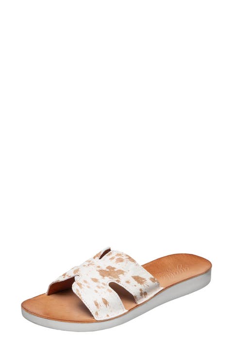 Agata Genuine Calf Hair Slide Sandal (Women)
